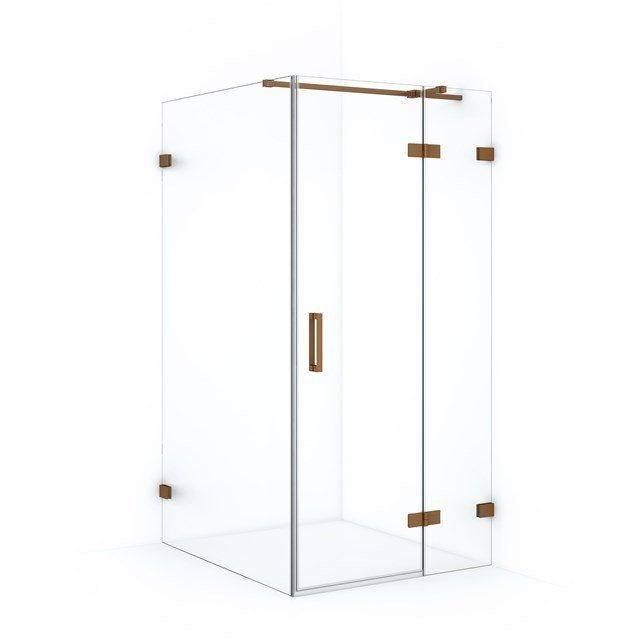 Maxaro Douchecabine Diamond 120x90cm 8mm Helder Veiligheidsglas Koper met Draaideur