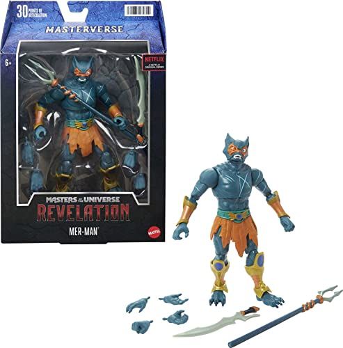 Masters of the Universe Masterverse Revelation Mer-Man Action Figure 7-in - MOTU Battle Figures for Storytelling Play and Display, Gift for Kids Age 6 and Older and Adult Collectors, MOTU Collectors