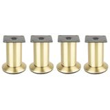 cyclingcolors 4 meubelpoten Ø 50 mm hoogte 80 mm metaal met verstelling 7 mm basis 50 mm universeel voor bank, kast, keuken, badkamer, geborsteld goud