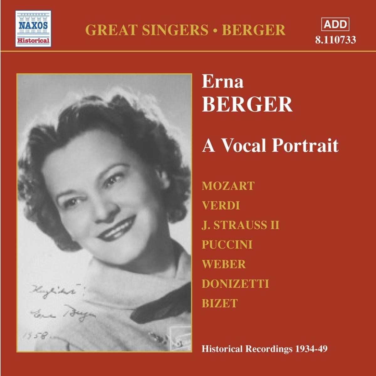 OUTHERE Erna Berger: A Vocal Portrait - CD