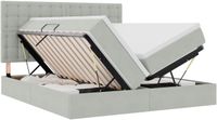 vidaXL - Opbergbed - met hoofdeinde - Lichtgrijs - 200 x 200 cm - Fluweel