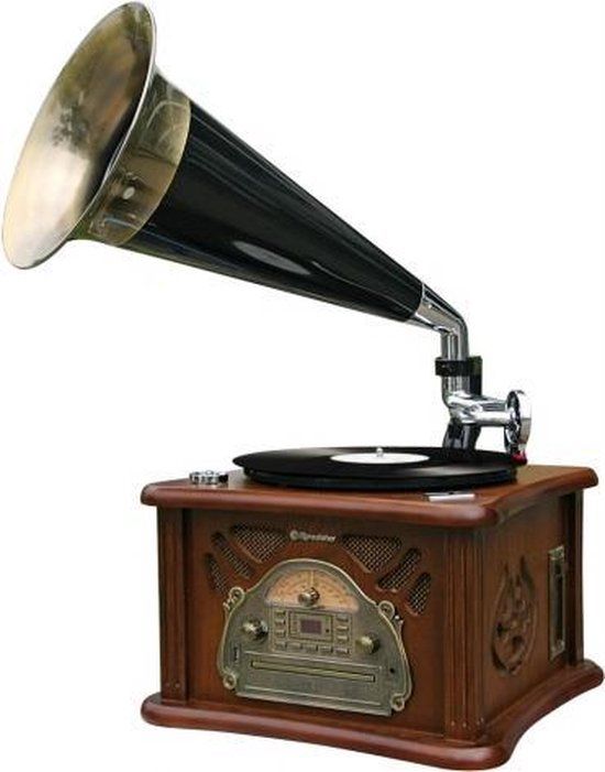 Roadstar HIF-1850TUMPK Bruin Draaitafel met CD-speler, Cassette en Speakers