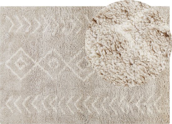 KAPAN - Shaggy tapijt - Beige - 160 x 230 cm - Polypropyleen