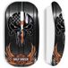 Harley Davidson Witte Draadloze Muis met Doodshoofd op Grijze Achtergrond