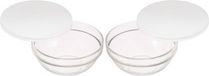 LUMINARC 2x Glazen schaal/kom met deksel 20 cm - Sla/salade serveren - Transparant