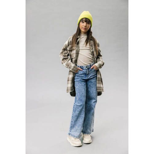 LOOXS 10sixteen Geruite Flanellen Shacket Winterjas - Beige
