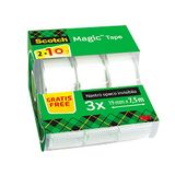Scotch Magic Tape, Promo Pack, 2 rollen op handdispenser + 1 gratis, 19 mm x 7,5 m