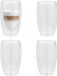 Gerimport Verres à thé Luz - 4x - double paroi - verre - 450 ml - D9 x H15 cm