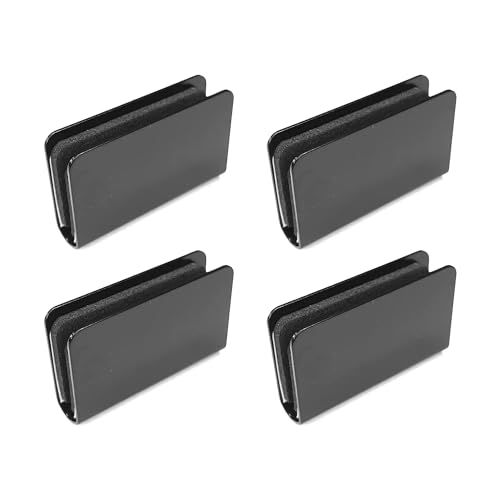 4x Glazen Deurgreep Magneet Druksluiting - Zwart - 40x24.5mm
