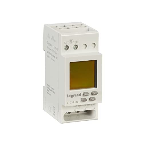 LEGRAND Digitale weektimer MicroRex D21 - 1 kanaal - 2-modulair - DIN-rail - 230 V - 4000 W - 603780