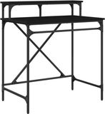 vidaXL Bureau Zwart Eiken 80 x 50 x 90 cm Bewerkt Hout