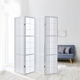 Homestyle4u Kamerscherm 4 panelen - 176x175 cm - Wit