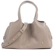 Coccinelle Leren handtas schoudertas Nell Handbag Grained Leather Warm Taupe
