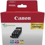 CANON CLI-526 Multipack Cyan, Magenta, Yellow Ink Cartridges