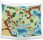 POLYMORPH PRINTS Greyhawk Indoor Wandtapijt, Flanaess Geavanceerde Kerkers en Draken Indoor RPG Kaart Home Muur Decor | AD&D (40 "x 34")