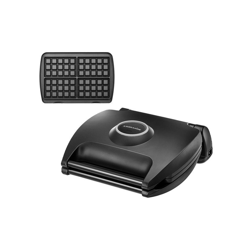 Lagrange Wafelijzer - 4 Omkeerbare Wafels - 1700W - Zwart