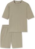 SCHIESSER Heren Pyjama Kort Jade Effen Katoen/Polyester