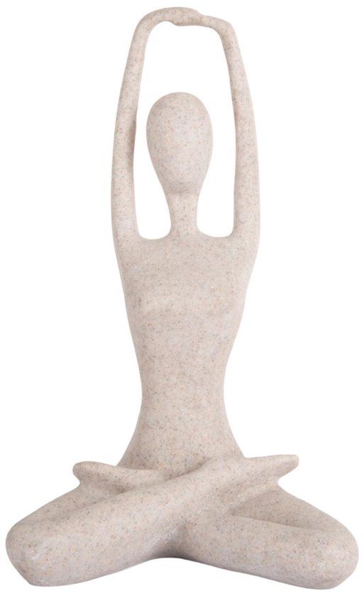 Present Time Ornament Stretched Lotus - Grijs - 14.5x12x23.5cm - Modern - Kunststof