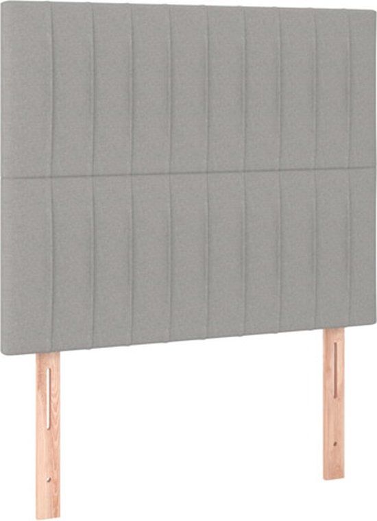 vidaXL Hoofdbord Lichtgrijs Stof 90x5x118/128 cm