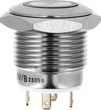 Restagraf - Microknop drukschakelaar met blauw licht - 4-polig - Platte kabelaansluiting - Diameter gat 16 mm - 3 A - 12 V - Ref. 17497-1 blisterverpakking