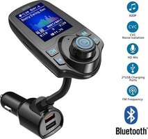 Siston Bluetooth FM Transmitter T10D - Car Kit with LCD Display - Black