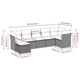 vidaXL 8-delige Loungeset met Kussens, Poly Rattan, Zwart