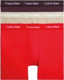 Calvin Klein Boxer Brief 3-Pack - Heren Onderbroek - Donkerpaars/Beige/Rood - Maat S