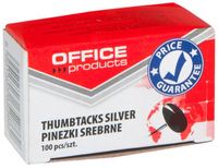 Office Products Punaises klassiek, 100 stuks, zilver