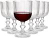 Icecat 6 verres à vin avec nervures, convient au vin blanc, vin rouge, eau et desserts