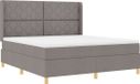 vidaXL Boxspringbed met matras, taupe, 180 x 200 cm, gestoffeerd