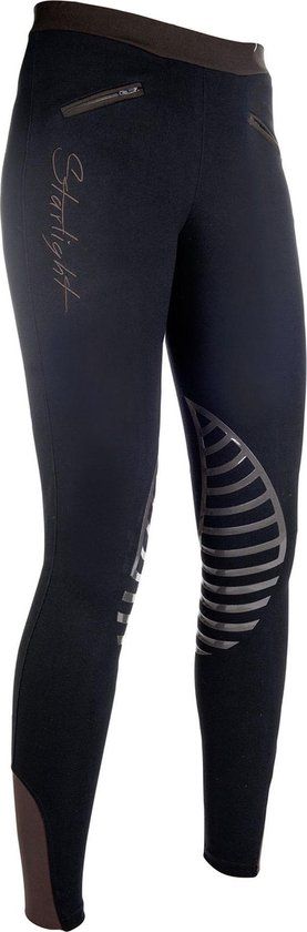 HKM Rijlegging -Starlight- Silicoonknievlak Zwart/bruin 158/164