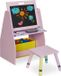 Merkloos Relaxdays schoolbord kind - met krijtbord en opbergruimte - 84x52x45 cm - met krukje