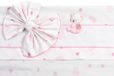 Filet - 3-delige beddengoedset voor kinderwagen, roze patroon, 1 hoeslaken, 1 laken met band van Aida-stof voor borduurwerk, 1 kussensloop, gemaakt in Italië, roze