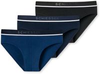 Schiesser Heren Rio Slip - 3 pack - Zwart - Donkerblauw - Blauw - Maat XXL