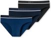 Schiesser Heren Rio Slip - 3 pack - Zwart - Donkerblauw - Blauw - Maat XXL