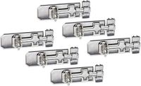 Alberts 858391 veiligheids-sluitgrendel | met platte greep en bevestigde lus | rvs | plaat 100 x 40 mm | Set van 6