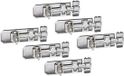 Alberts 858391 veiligheids-sluitgrendel | met platte greep en bevestigde lus | rvs | plaat 100 x 40 mm | Set van 6
