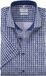 OLYMP Level 5 body fit chemise - manche courte - popeline - motif bleu marine - repassage facile - Tour de cou : 39
