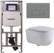 Geberit QeramiQ Dely Swirl Toiletset - 36.3x51.7cm - Geberit UP320 inbouwreservoir - met Burda frame - slimzitting - bedieningsplaat licht grijs - rechthoekige knoppen - glans wit
