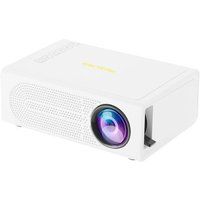 Aiorber Mini-projector, LED HD 1080p, bedrade schermspiegeling, compatibel met iOS- en Android-systemen, HDMI + USB + audio-aansluitingen, wit
