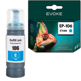 Evoke Compatible Ink for Epson 106 C13T00R240 Cyan 70ml 5000 Pages Ecotank L7160 L7180 Et-7700 Et-7750