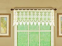 Today's Curtain Medaillon Macramé Valance 12", Ecru, 35W x 12L