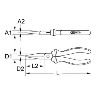 KS Tools platbektang, 165mm