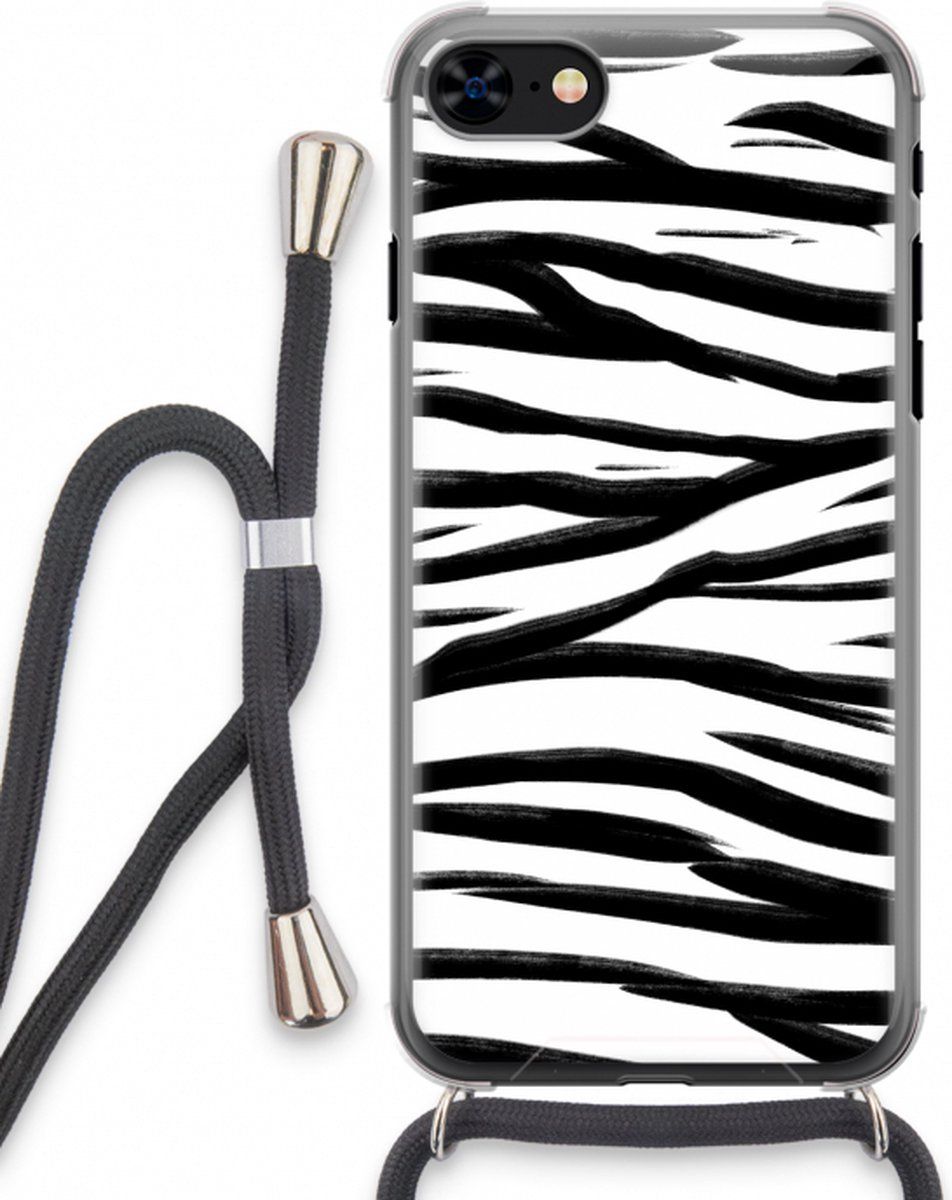 CaseCompany iPhone 8 hoesje met Koord - Zebra pattern