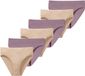 Schiesser Essentiële slips voor dames, 6 stuks, mauve/beige, effen, 95% katoen/5% elastaan