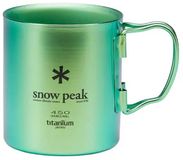 Snow Peak Dubbelwandige titanium mok 450 ml groen