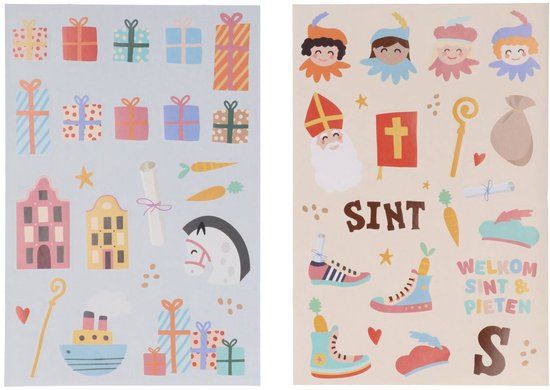 Folat Stickers Sinterklaasfiguren - Sint en Pieten - 49 stuks