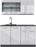 Vicco R-Line Eenpersoonskeuken – 140 cm zonder werkblad Wit hoogglans/antraciet