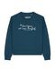 Watapparel Sweatshirt 'Das Leben ist kein Ponyhof ' petrol / wit