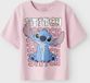 NAME IT NKFNYRI STITCH SS NREG TOP BOX WDI - Meisjes - T-shirts - Katoen - Roze - Korte mouw - Ronde hals - Regular Fit - Casual
